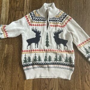 Crewcuts winter deer motif sweater